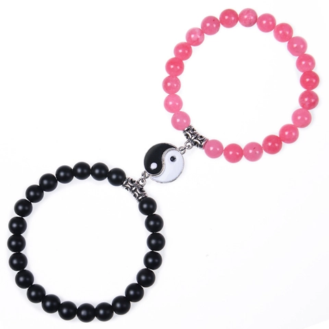 Yin Yang Tai Chi Paar Armbänder Naturstein Perlen Matching Schmuck Liebhaber Retro Spirituelles Geschenk Handgefertigt Ästhetik