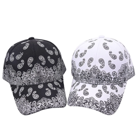 Gorra de Béisbol de Algodón con Estampado de Cachemir de Moda para Hombre Mujer Ajustable Protección Solar Ala Curvada Sombrero de Streetwear al Aire Libre