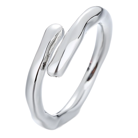 Unregelmäßiger Flüssigmetall Offener Ring Minimalistisch Verstellbar Kupfer Punk Fingerschmuck Für Herren Damen