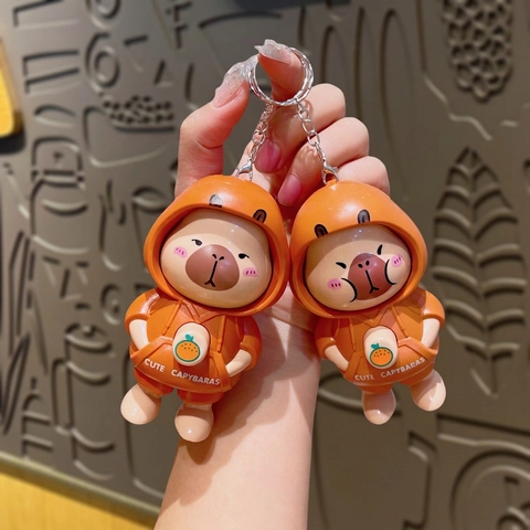 Face Changing Doll Keychain Stress Relief Toy Cartoon Plastic Animal Figure Pendant For Bag Decoration Cute Novelty Gift
