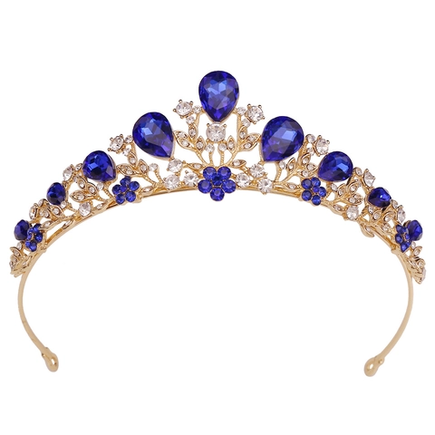 Corona De Novia Barroca Con Diamantes De Imitación Y Hojas Diadema De Aleación Brillante Accesorios Para El Cabello De Boda