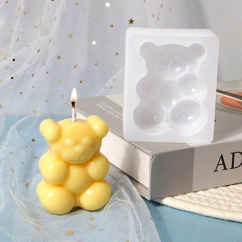 3D Bär Silikonform Für DIY Kerzenherstellung Seife Gips Harz Handwerk Spiegeloberfläche Lebensmittelqualität Langlebig