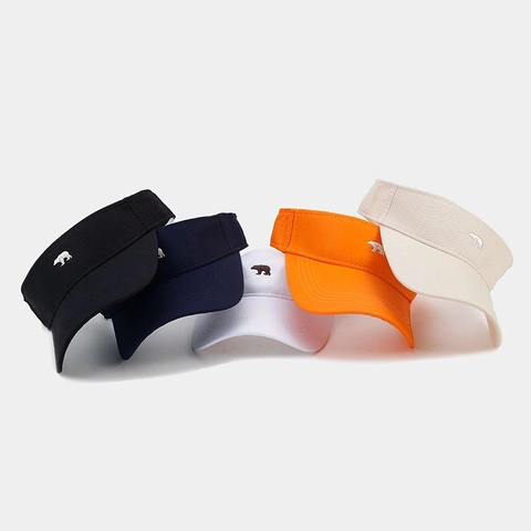 Cappello Visiera Cotone Ricamo Orso Traspirante Senza Parte Superiore Corsa All'aperto Sport Estate Regolabile Uomo Donna