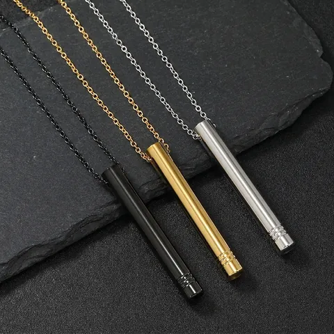 Achtsamkeit Atmung Kette Edelstahl Angstlinderung Meditation Pfeife Anhänger Lange Kette Schmuck Für Damen Herren