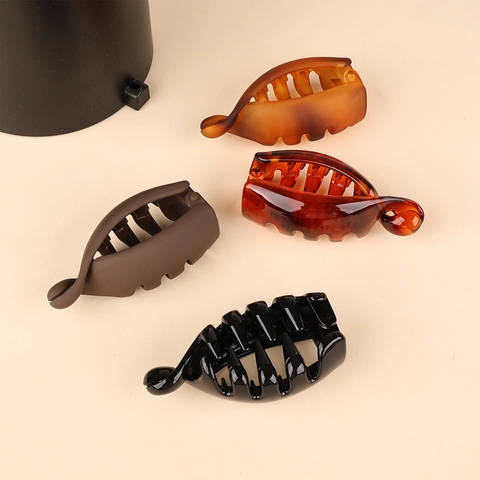 Banana Hair Clips For Women Plastic Matte Non-Slip Ponytail Holder Fixed Tool Tortoiseshell Hairpin Accessories