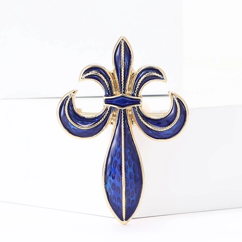 Fleur-De-Lis Brosche Für Damen Vintage Französischer Hofstil Emaille Legierung Corsage Pin Schmuck Zubehör Mode Elegant