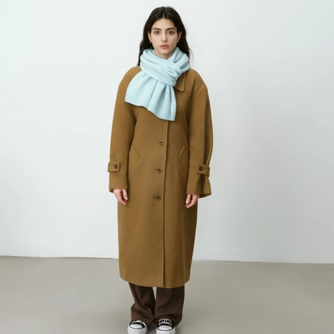 Bufanda de Lana de Punto Cálida y Suave para Mujer Color Sólido Minimalista Chal Largo Envolvente Pareja Invierno Accesorios