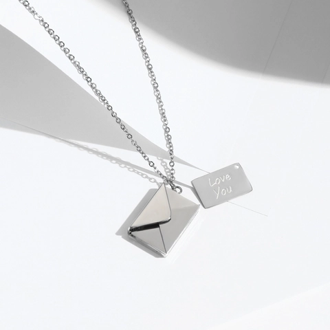 Collar Colgante Sobre Acero Inoxidable Abrible Secreto Love You Mensaje Minimalista Regalo Mujer