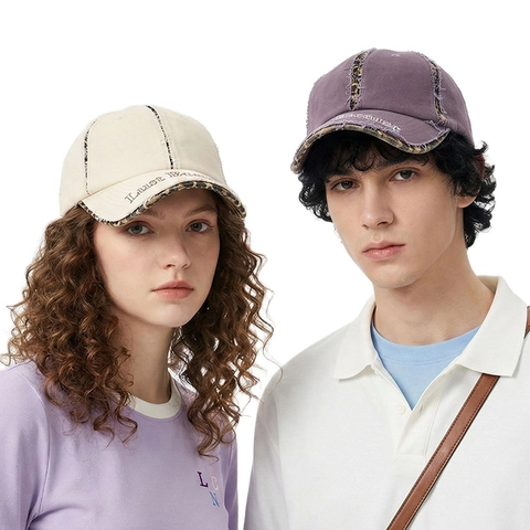 Distressed Washed Cotton Baseball Cap Leopard Patchwork Letter Embroidery Adjustable Vintage Streetwear Hat Men Women