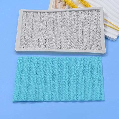 Knitted Sweater Texture Silicone Mold For DIY Baking Fondant Chocolate Polymer Clay Cake Decoration