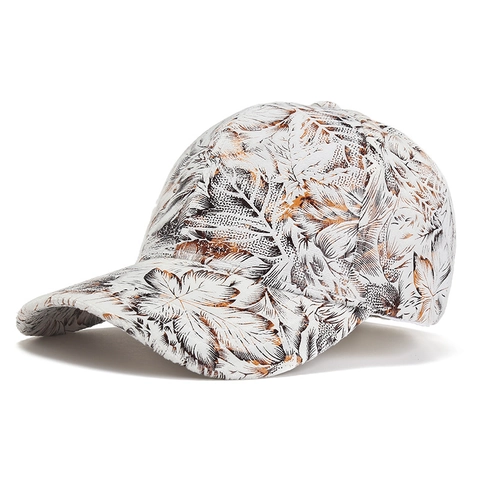 Baseball Cap Floral Leaf Print Polyester Adjustable Hip Hop Streetwear Fashion Snapback Hat For Men Women