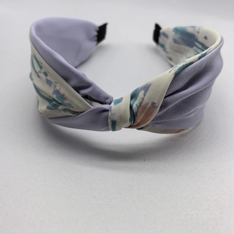 Eleganter Geknoteter Stoff Stirnband Mit Abstraktem Druckmuster Einfaches Breites Kreuz Haarband Für Frauen Mode Accessoire