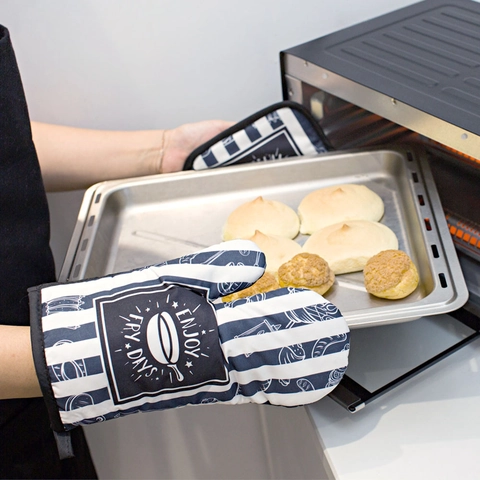 Guanto Da Forno E Presina Cotone Resistente Al Calore Trapuntato Stampato Per Cucina Cottura Forno Microonde Accessori