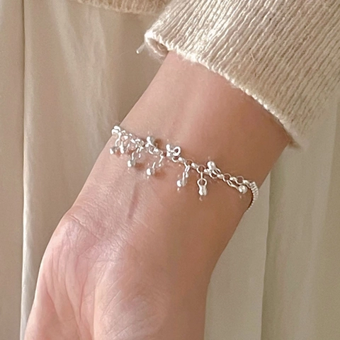925 Sterling Silber Armband Mit Runden Kugelanhängern Minimalistischer Koreanischer Ins Stil Verstellbarer Schmuck