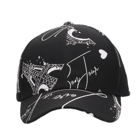 Casquette De Baseball Graffiti Tour Eiffel Polyester Chapeau De Soleil Respirant Ajustable Imprimé Paris Street Style Hommes Femmes