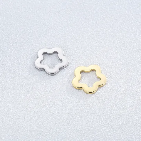 Dijes De Flores De Cinco Pétalos De Acero Inoxidable Accesorios Para Hacer Joyas DIY Para Collar Pulsera Simple Minimalista