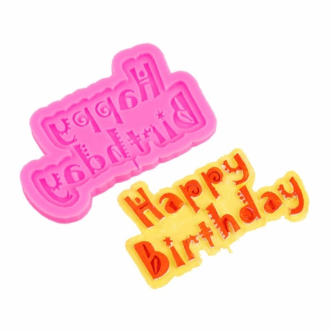 Happy Birthday Letter Shape Silicone Mold For Fondant Chocolate Cake Decoration Baking Tool Crafting