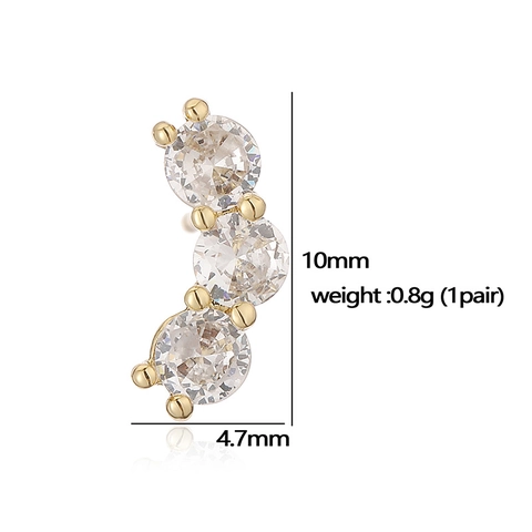 Elegant Copper 18K Gold Plated Zirconia Butterfly Bow Stud Earrings Four Leaf Clover Wing Shape Jewelry For Women