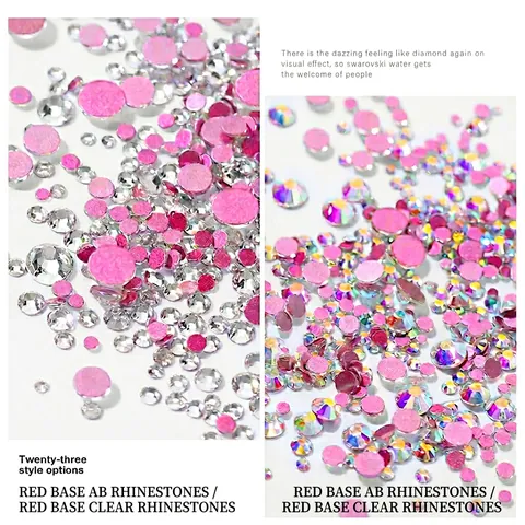 Strass In Vetro Per Nail Art Fondo Piatto Cristallo AB Chiaro Dimensioni Miste Per Decorazione Manicure Fai Da Te