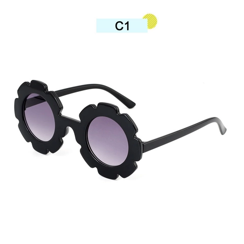 Kids Sunglasses Flower Shaped Round Lenses PC AC Plastic Candy Color Cute Cartoon Eyewear For Boys Girls