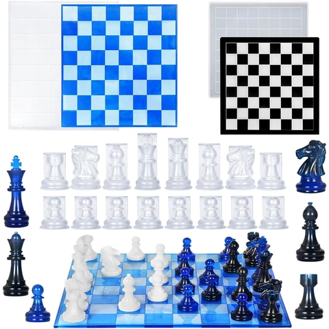 International Chess Silicone Mold DIY Crystal Epoxy Resin Craft Board And Piece Shapes Handmade