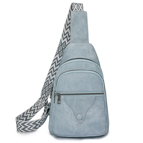 Bolso De Pecho Para Mujer Riñonera Cuero PU Multicapa Cremallera Correa Ancha Geométrica Vintage Casual Bandolera