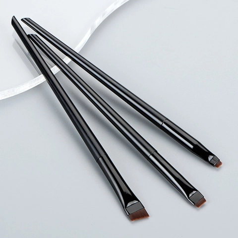 Blade Eyeliner Borstel Fijne Schuine Wenkbrauwborstels Synthetische Vezel Plastic Handvat Aluminium Buis Make Up Tool