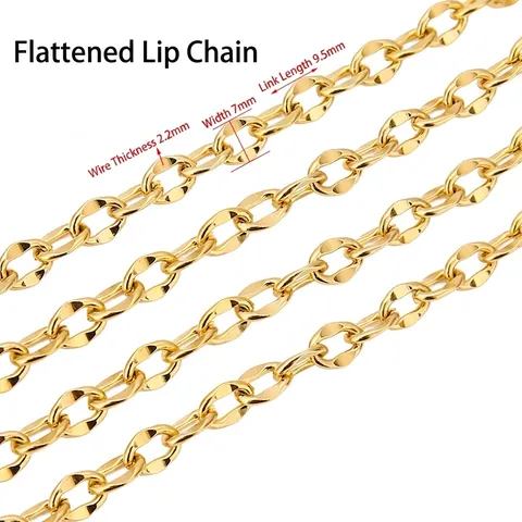 Catena Gourmette Con Labbra Appiattite In Acciaio Inossidabile Per La Creazione Di Gioielli Fai Da Te Accessorio Per Collana Hip Hop Punk Alla Moda