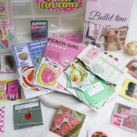 Aesthetic Decorative Stickers Waterproof Synthetic Paper Vintage Korean Ins Style For Journaling Scrapbooking DIY Decor