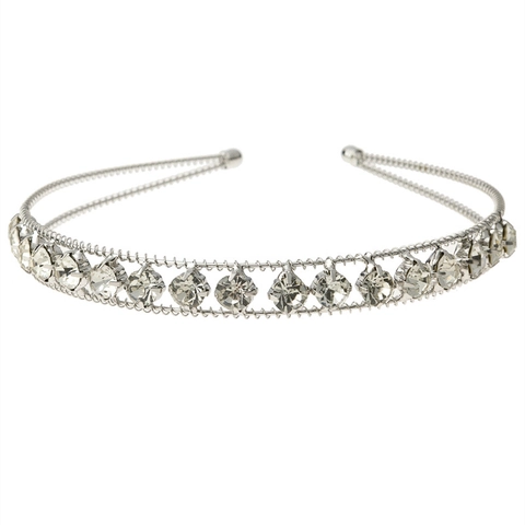 Elegant Rhinestone Artificial Pearl Headband Alloy Sparkling Bridal Wedding Hairband Double Layer Thin Headwear For Women Girls