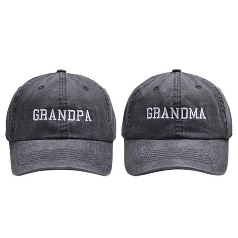 Vintage Gewassen Katoenen Honkbalpet Met Grandpa Grandma Borduurwerk Distressed Dad Hat Outdoor Sport