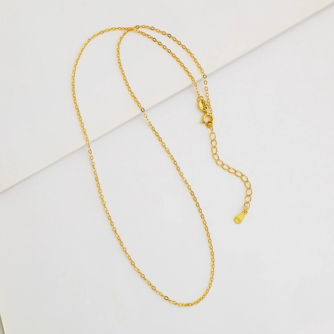S925 Sterling Silver Cross Chain Necklace Minimalist Bare O Chain With Adjustable Extension DIY Accessory