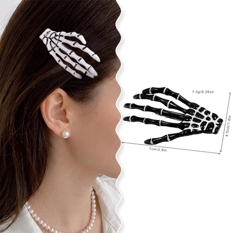 Skeleton Hand Hair Clips Halloween Plastic Spooky Ghost Claw Hairpins Women Gothic Party Accessories Novelty