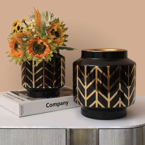 Vaso In Ceramica Con Bouquet Di Fiori Artificiali Moderno Minimalista Decorazione Per La Casa Ufficio Elegante Composizione Floreale
