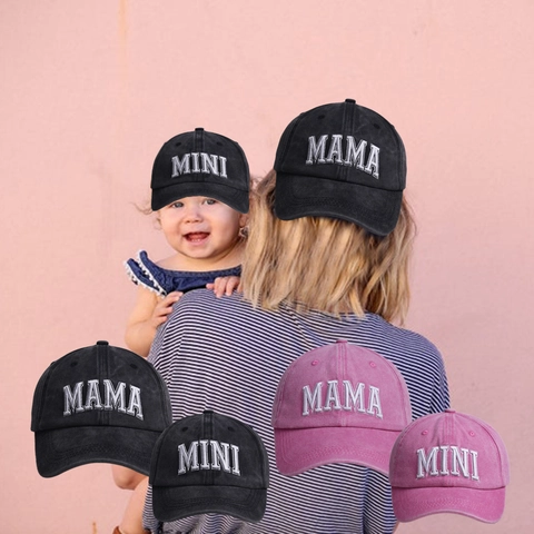 Cappellini Da Baseball Coordinati Famiglia Cotone Lavato Ricamo Protezione Solare Per Madre E Bambini Cappelli Vintage