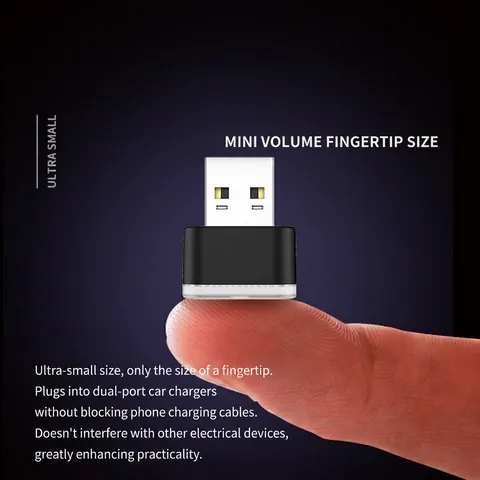 Mini USB LED Night Light Portable Car Ambient Lamp For Laptop Power Bank Colorful Gradient Universal Small Plastic Metal