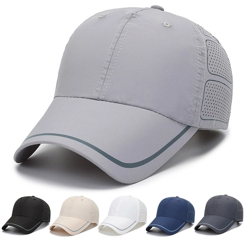 Gorra De Béisbol Unisex De Secado Rápido Ligera Agujeros Transpirables Cortados Con Láser Protección Solar Sombrero Deportivo Ajustable