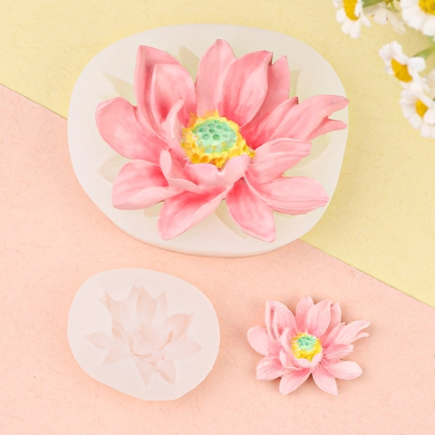 Lotus Flower Shape Silicone Mold For DIY Handmade Soap Resin Plaster Craft Cake Decorating Fondant Novelty