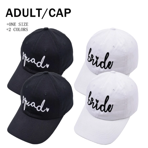 Bride Squad Buchstaben Stickerei Baseballkappe Baumwolle Verstellbar Hochzeit Junggesellinnenabschied Accessoire Damen