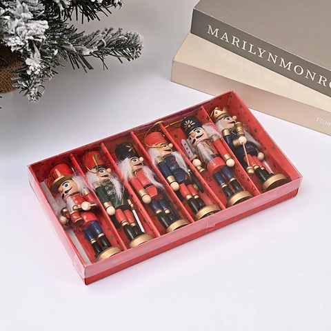 Soldato Schiaccianoci Figurine In Legno Ornamenti Appesi Decorazioni Per Alberi Di Natale Marionette Classiche Regalo