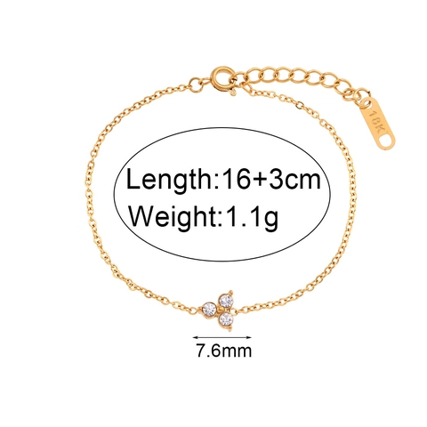 Minimalistische Roestvrijstalen Lotus Hanger Armband Voor Dames Vergulde Strass Ingelegde Mode Sieraden Bedelarmband