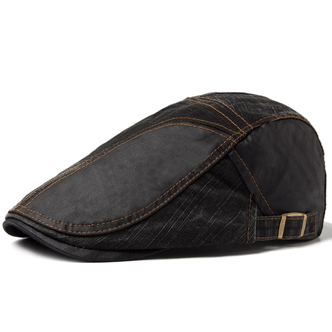Casquette Gavroche Vintage En Coton Délavé Respirante Pour Hommes Réglable Patchwork Rétro Ivy Chapeau Couture Contrastée