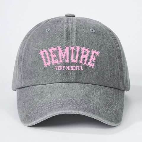 Gorra De Béisbol Lavada Retro Sombrero De Sol Demure Very Mindful Estampado Letras Ajustable Transpirable Casual Exterior
