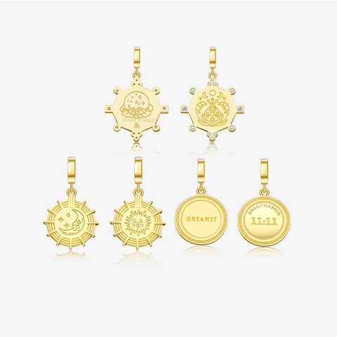 925 Sterling Silver Gold Plated Rhinestone Sun Moon Moth Pendant Necklace For Women Fashion Jewelry Inspirational Gift Necklace