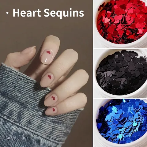 Paillettes Per Nail Art A Forma Di Cuore Glitter Olografici In PET Per Manicure Decorazione Fai Da Te Cuore Laser Paillette