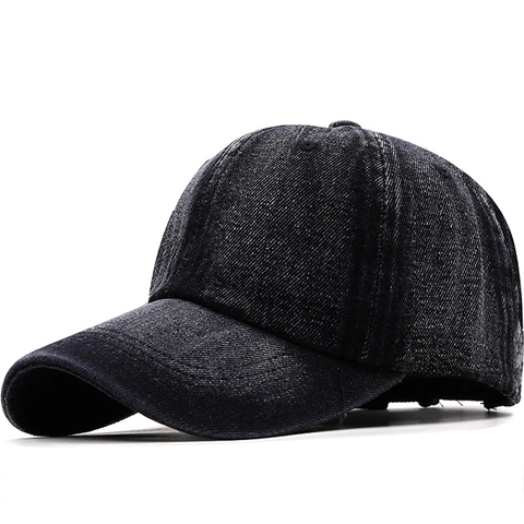 Washed Denim Baseball Cap Distressed Cotton Sun Protection Adjustable Unisex Outdoor Sport Hat