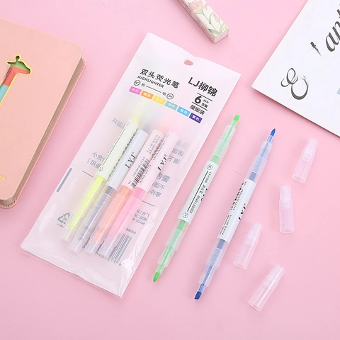 Surligneurs À Double Tête Feutres De Marquage Colorés À Double Pointe Pour École Étudiants Fournitures De Bureau Plastique
