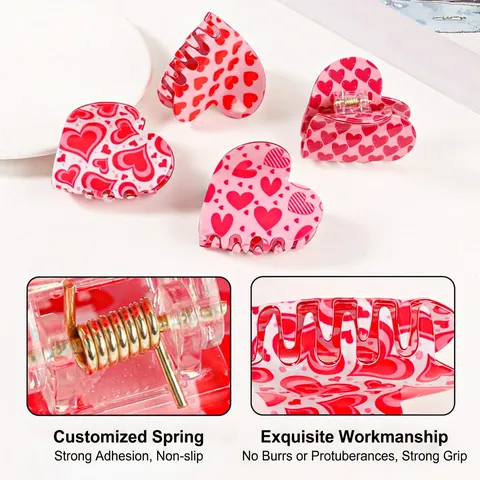 Molletta Per Capelli A Forma Di Cuore Plastica Motivo Amore Accessori Moda Per Donne Ragazze Dolce