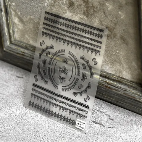Autocollants Pour Ongles En Dentelle Évidée Rétro Motifs Ronds Ultra Mince Décoration De Manucure Style Vintage Élégant