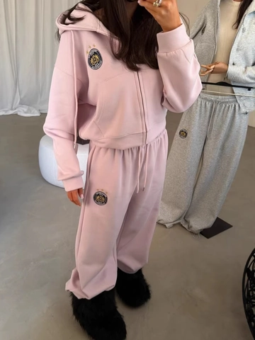 Donna Felpa Con Cappuccio E Pantaloni Gamba Larga Casual Sport Misto Cotone Manica Lunga Zip Oversized Streetwear Outfits